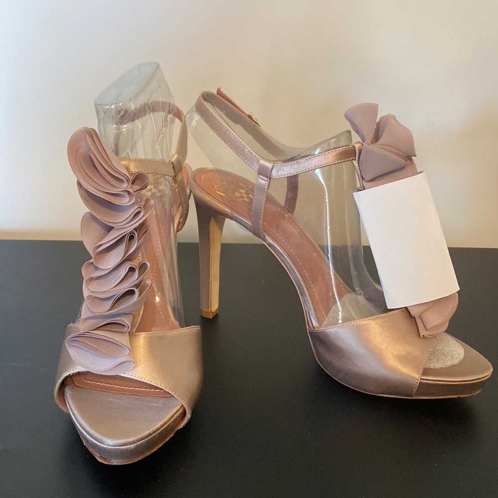 Vince Camuto Miston Satin Ruffle Sandals